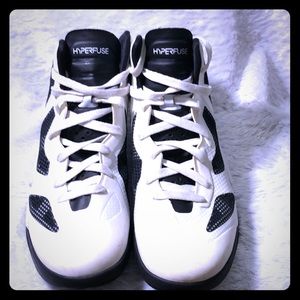 Black and white Nike hyperfuse